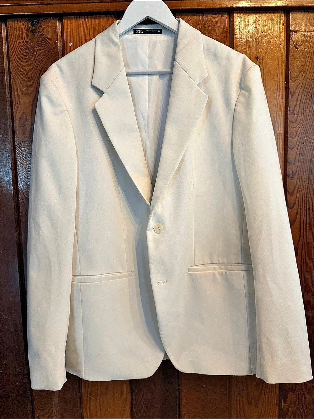 Zara Mens Blazer in White / Creme Size 40R  Like New